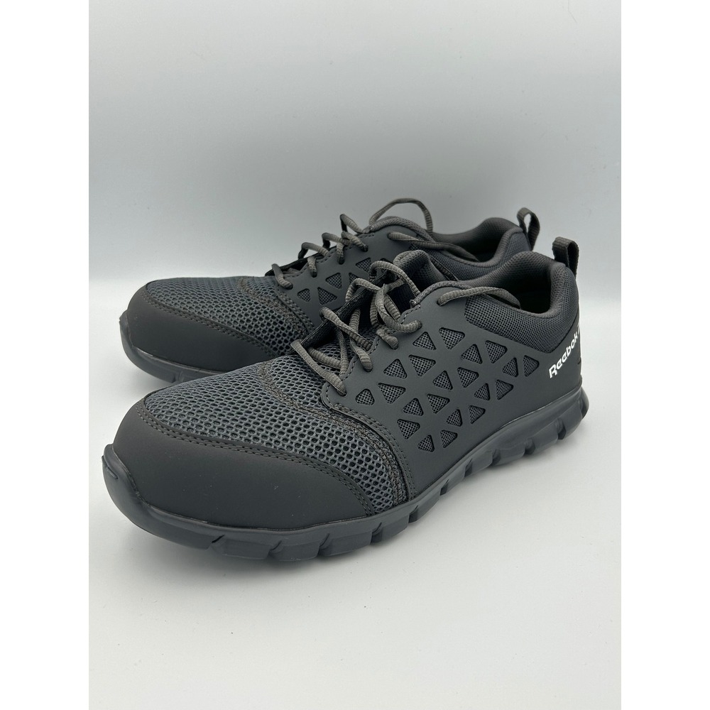 Reebok‎ Sublite Cushion Work Mens Grey Alloy Toe Safety Shoes RB4038 Size 10M